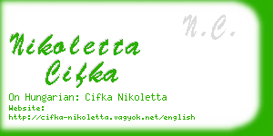 nikoletta cifka business card